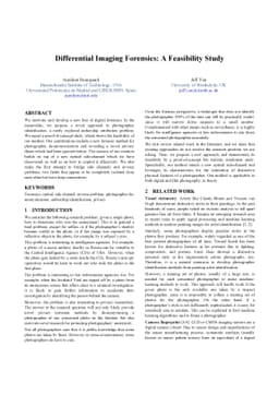 Differential Imaging Forensics: A Feasibility Study