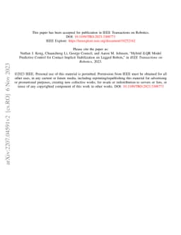 Hybrid iLQR Model Predictive Control for Contact Implicit Stabilization
  on Legged Robots