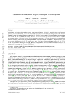 Deep neural network based adaptive learning for switched systems