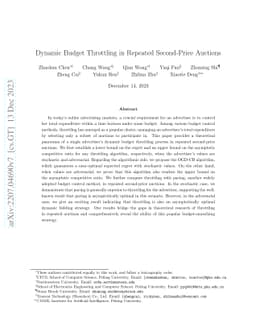 Dynamic Budget Throttling in Repeated Second-Price Auctions