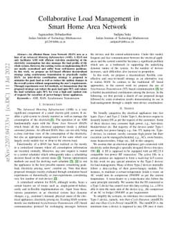 Collaborative Load Management in Smart Home Area Network