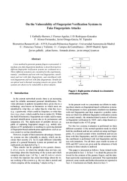 On the vulnerability of fingerprint verification systems to fake
  fingerprint attacks