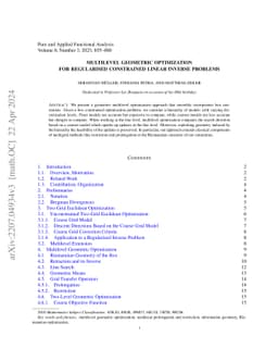 Multilevel Geometric Optimization for Regularised Constrained Linear
  Inverse Problems