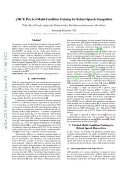 pMCT: Patched Multi-Condition Training for Robust Speech Recognition