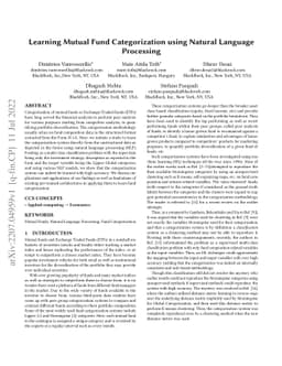 Learning Mutual Fund Categorization using Natural Language Processing