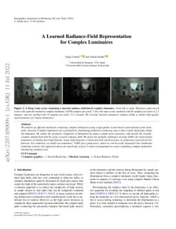 A Learned Radiance-Field Representation for Complex Luminaires
