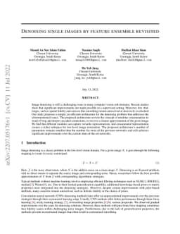 Denoising single images by feature ensemble revisited