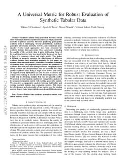 TabSynDex: A Universal Metric for Robust Evaluation of Synthetic Tabular
  Data