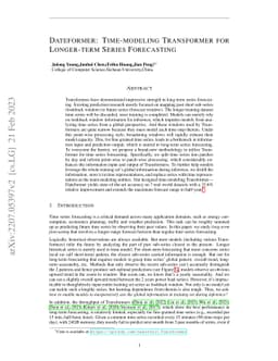 Dateformer: Time-modeling Transformer for Longer-term Series Forecasting