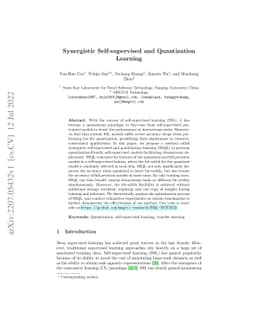Synergistic Self-supervised and Quantization Learning