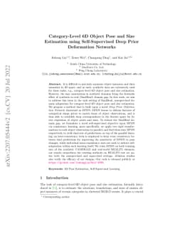 Category-Level 6D Object Pose and Size Estimation using Self-Supervised
  Deep Prior Deformation Networks