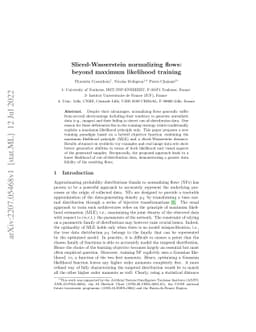 Sliced-Wasserstein normalizing flows: beyond maximum likelihood training