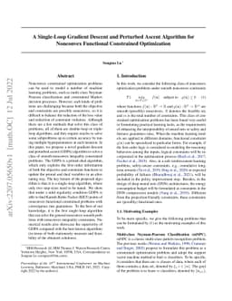 A Single-Loop Gradient Descent and Perturbed Ascent Algorithm for
  Nonconvex Functional Constrained Optimization