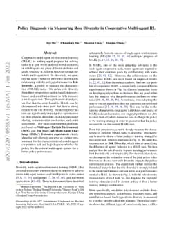 Policy Diagnosis via Measuring Role Diversity in Cooperative Multi-agent
  RL