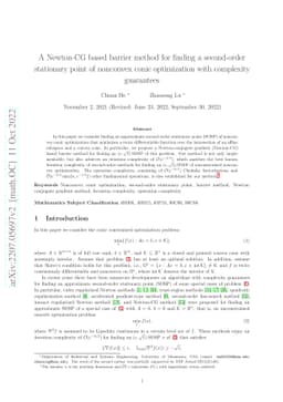 A Newton-CG based barrier method for finding a second-order stationary
  point of nonconvex conic optimization with complexity guarantees