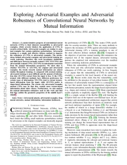 Exploring Adversarial Examples and Adversarial Robustness of
  Convolutional Neural Networks by Mutual Information