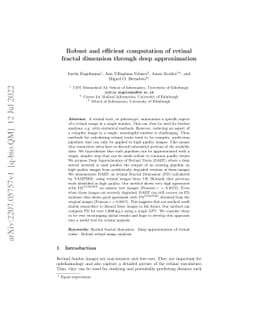 Robust and efficient computation of retinal fractal dimension through
  deep approximation