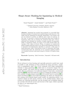 Shape-Aware Masking for Inpainting in Medical Imaging
