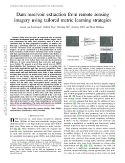 Dam reservoir extraction from remote sensing imagery using tailored
  metric learning strategies