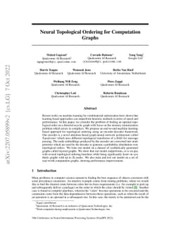 Neural Topological Ordering for Computation Graphs