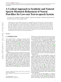A Cyclical Approach to Synthetic and Natural Speech Mismatch Refinement
  of Neural Post-filter for Low-cost Text-to-speech System