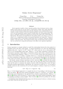 Online Active Regression