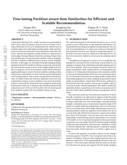 Fine-tuning Partition-aware Item Similarities for Efficient and Scalable
  Recommendation