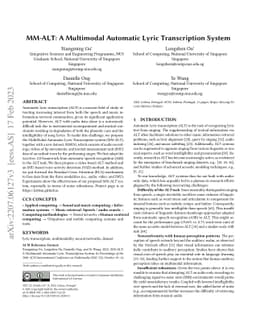 MM-ALT: A Multimodal Automatic Lyric Transcription System