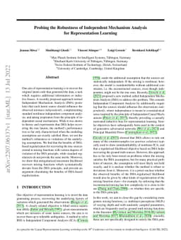 Probing the Robustness of Independent Mechanism Analysis for
  Representation Learning