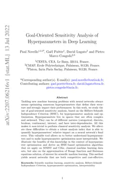 Goal-Oriented Sensitivity Analysis of Hyperparameters in Deep Learning