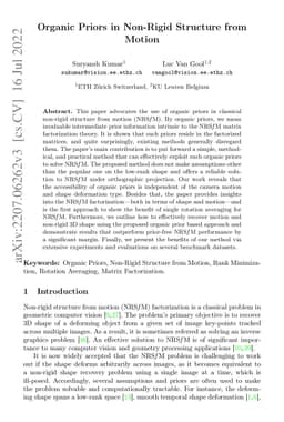 Organic Priors in Non-Rigid Structure from Motion