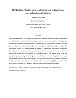 ECG beat classification using machine learning and pre-trained
  convolutional neural networks