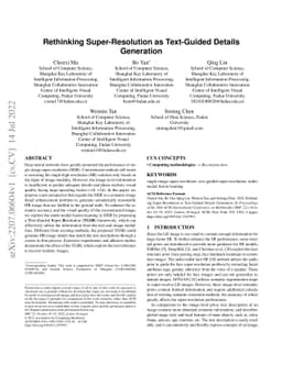 Rethinking Super-Resolution as Text-Guided Details Generation