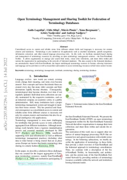 Open Terminology Management and Sharing Toolkit for Federation of
  Terminology Databases