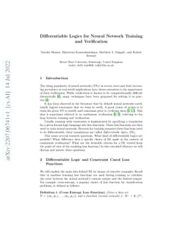 Differentiable Logics for Neural Network Training and Verification