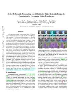 iColoriT: Towards Propagating Local Hint to the Right Region in
  Interactive Colorization by Leveraging Vision Transformer