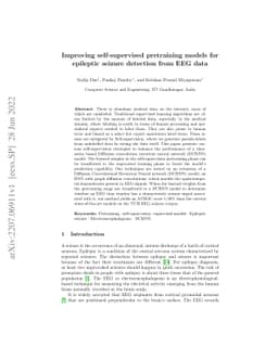Improving self-supervised pretraining models for epileptic seizure
  detection from EEG data