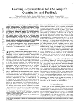 Learning Representations for CSI Adaptive Quantization and Feedback