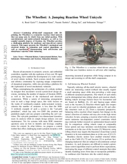 The Wheelbot: A Jumping Reaction Wheel Unicycle