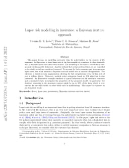 Lapse risk modelling in insurance: a Bayesian mixture approach