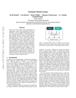 Stochastic Market Games