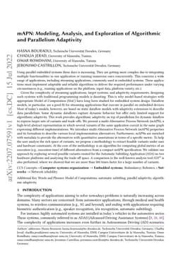 mAPN: Modeling, Analysis, and Exploration of Algorithmic and Parallelism
  Adaptivity