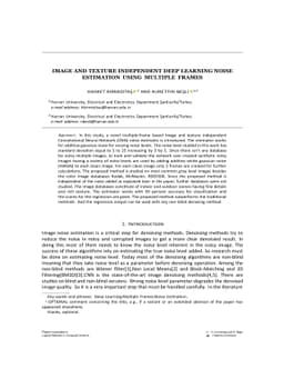 Image and Texture Independent Deep Learning Noise Estimation using
  Multiple Frames
