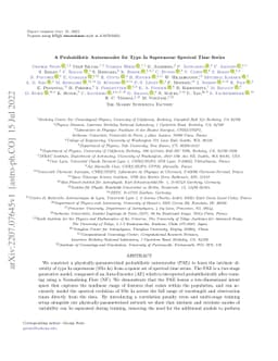 A Probabilistic Autoencoder for Type Ia Supernovae Spectral Time Series