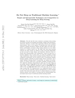 Do Not Sleep on Traditional Machine Learning: Simple and Interpretable
  Techniques Are Competitive to Deep Learning for Sleep Scoring