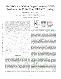 MAC-DO: An Efficient Output-Stationary GEMM Accelerator for CNNs Using
  DRAM Technology