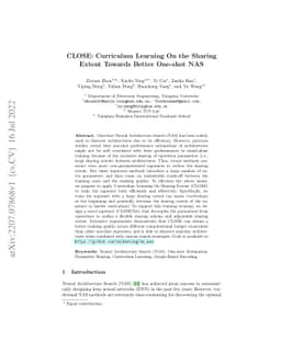 CLOSE: Curriculum Learning On the Sharing Extent Towards Better One-shot
  NAS