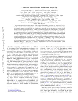 Quantum Noise-Induced Reservoir Computing
