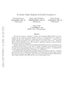 A Nearly Tight Analysis of Greedy k-means++