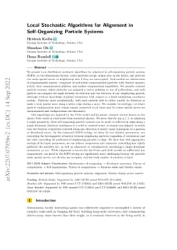 Local Stochastic Algorithms for Alignment in Self-Organizing Particle
  Systems